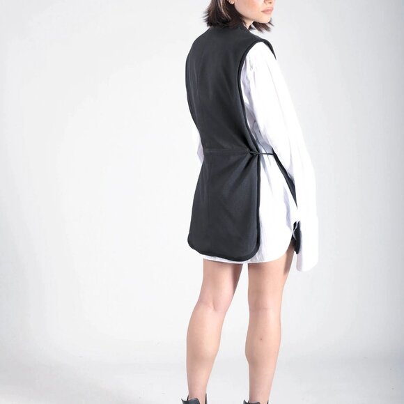 Wear Salad Vest Womens One Size Black Open Side Blazer Jacket Poncho Mens Unisex - Picture 9 of 10